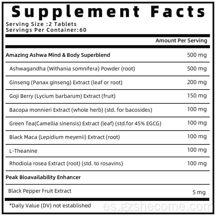 Ashwagandha Aumento de la fertilidad India Ashwagandha Cápsulas